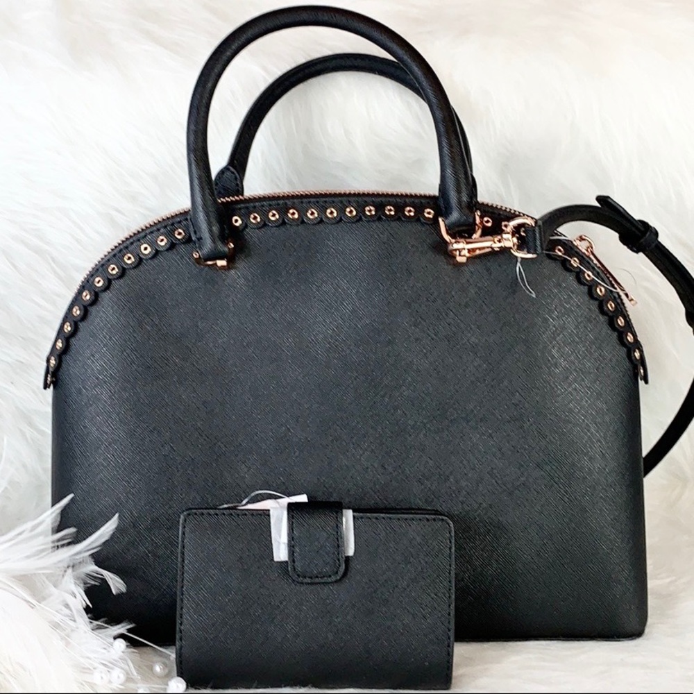๐คNew MICHAEL KORS ๐ค SET BLACK DOME EMMY SATCHEL - Picture 4 of 9